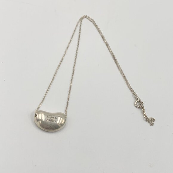 Authentic Tiffany & Co Elsa Peretti 925 Silver 18mm Large Bean Necklace - Picture 6 of 8